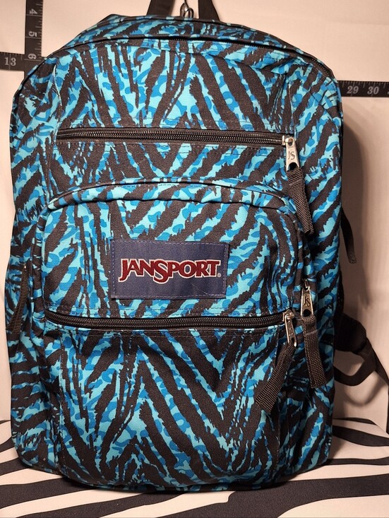 Jansport Handbags - Jansport Backpack, Zebra Stripes, Black & Blue